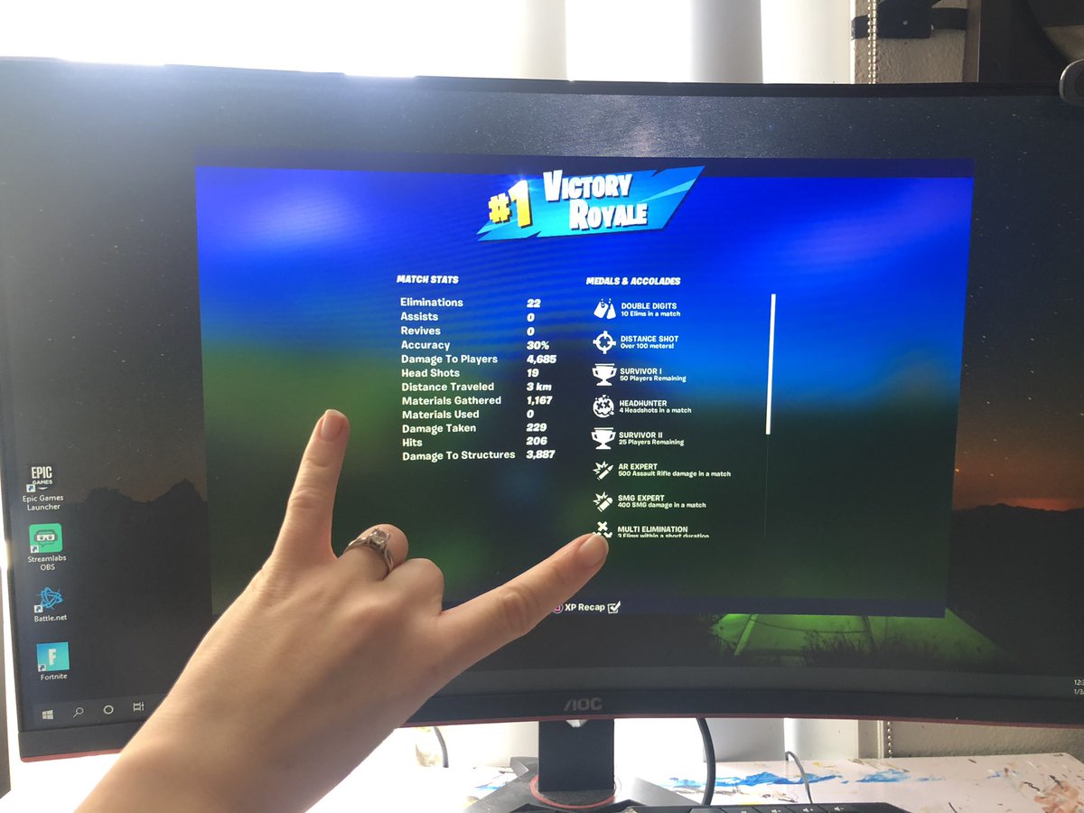 d9DSGNS's tweet photo. Just downloaded #Fortnite and already got a 22 kill dub!!🙀 https://t.co/1pwBivWqwK