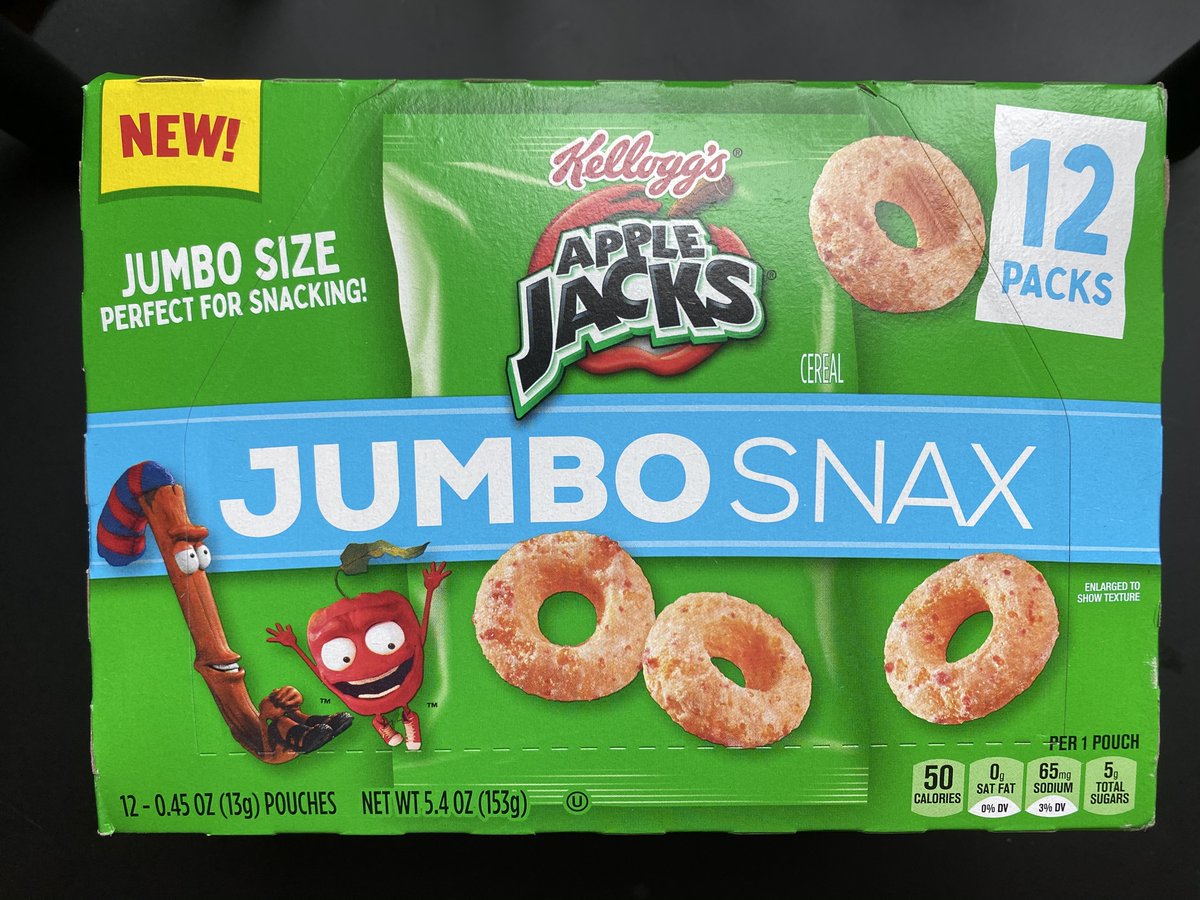 • Kellogg's Jumbo Snax: Froot Loops• Kellogg's Jumbo Snax: Corn Pops• Kellogg's Jumbo Snax: Apple Jacks• Kellogg's Jumbo Snax: Tiger Paws #NEWLIV