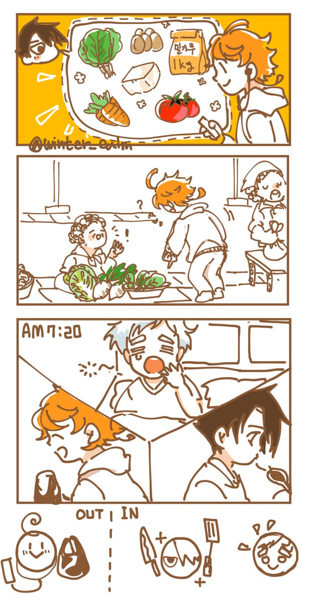 노엠레 동거 일상
휴일 아침(1)

#約束のネバーランド 