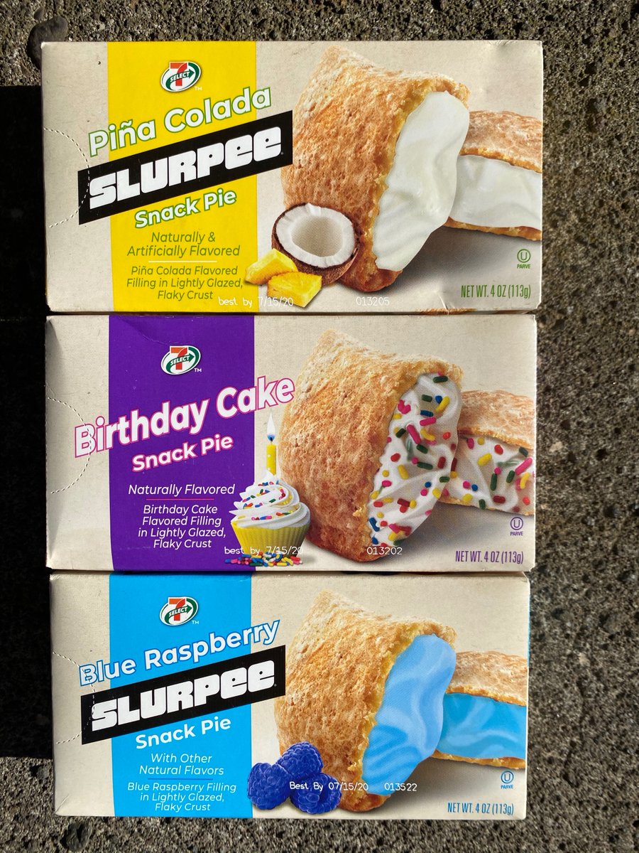 • Pringles Wendy's Baconator• Hostess Iced Lemon Cupcakes• Various 7-11 Snack Pies including Slurpee flavor :(• Sour Patch Kids: Crush Fruit Mix #new