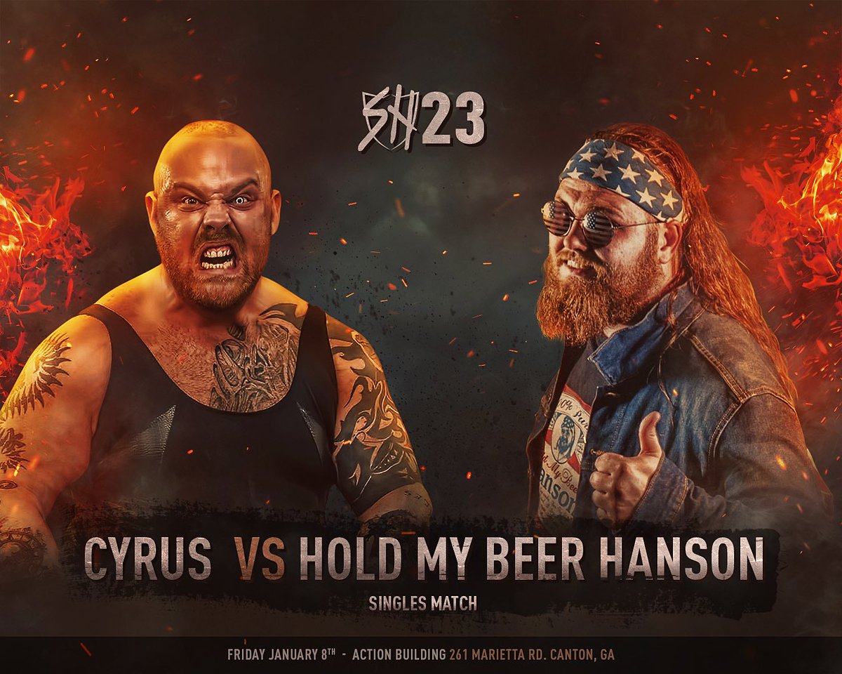 SHonorWrestling's tweet photo. Last month in the 1st round of the #SHWChampionshipTournament, @TheMonsterCyrus made light work of @HansonBeerMan! In fact, he beat him in 90 seconds! This Friday at #SHW23, Hanson looks to prove that match was a fluke as he gets another shot at the behemoth!

#ThisIsOurWrestling https://t.co/3YQPgRiOun