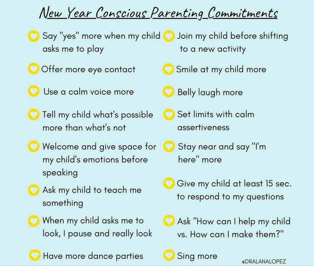 New Year Conscious Parenting Committments. #SEL #parenting #parentingtips #kidsdeserveit 
📸: Dr. Lana Lopez