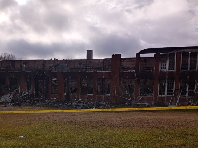 The old Kern Street School building in #ThomasvilleNC was burned down on New Year's Eve. I attended elementary<a href="/tag/thomasvillenc"class="tags">#ThomasvilleNC</a>