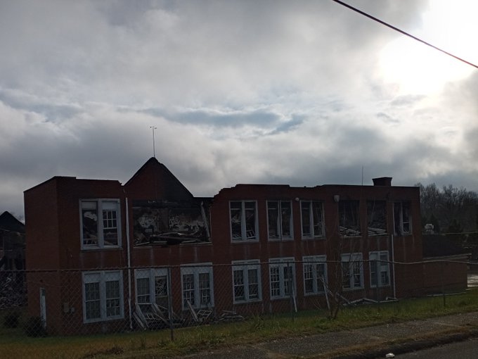 The old Kern Street School building in #ThomasvilleNC was burned down on New Year's Eve. I attended elementary<a href="/tag/thomasvillenc"class="tags">#ThomasvilleNC</a>