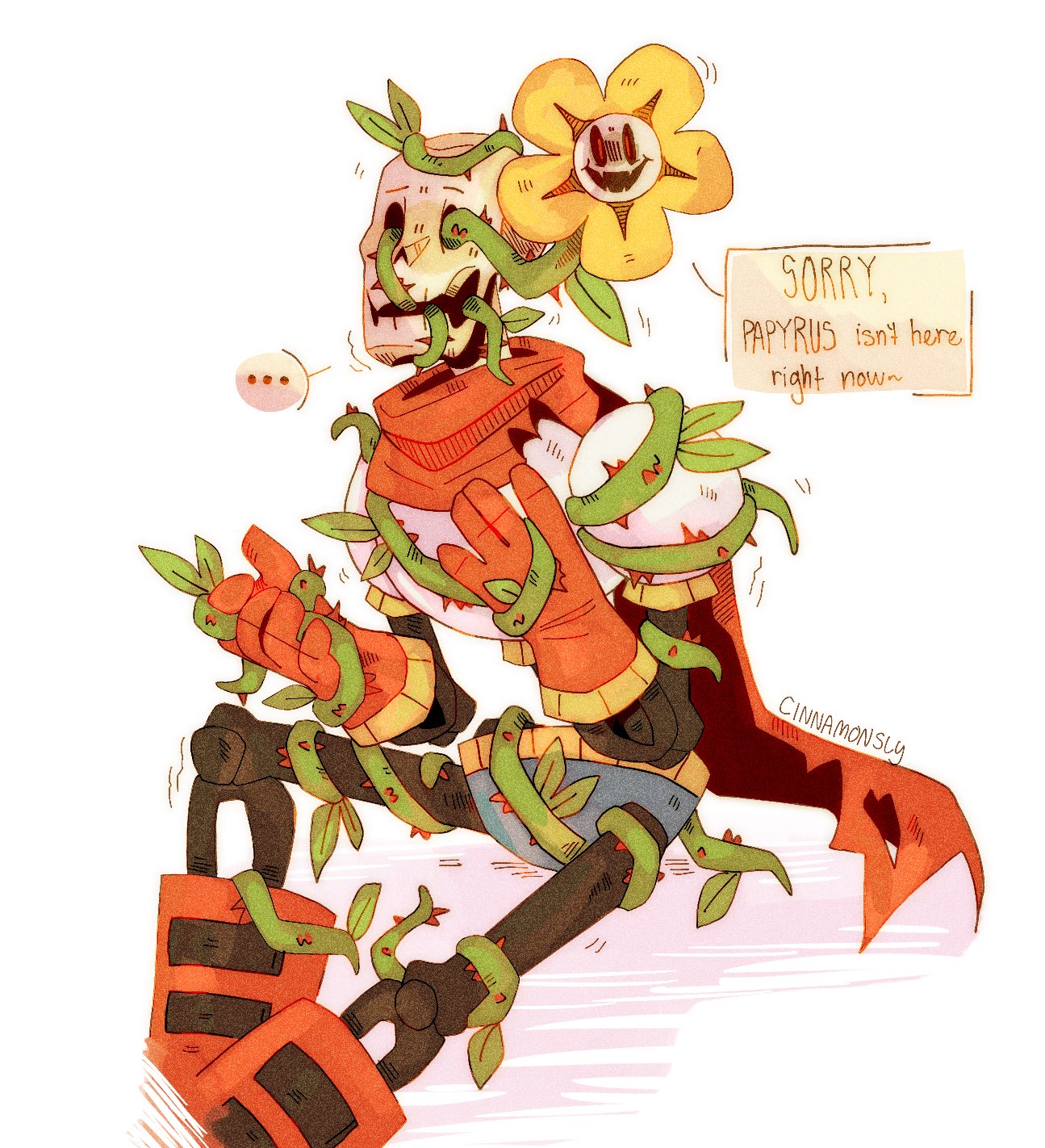 Sly 在twitter 上 Tw Body Horror Wanted To Draw A Flowey Possession Papyrus I This This Concept Au Is Rly Cool Undertale Undertaleau Papyrus Floweytheflower T Co ig7aonox Twitter