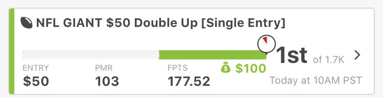 JoeyPropz's tweet photo. King of cash games 😂😂 #Draftkings #DFS #RedzoneDFS
Can i take down a gpp!? Lol https://t.co/BlhzNtG8yV