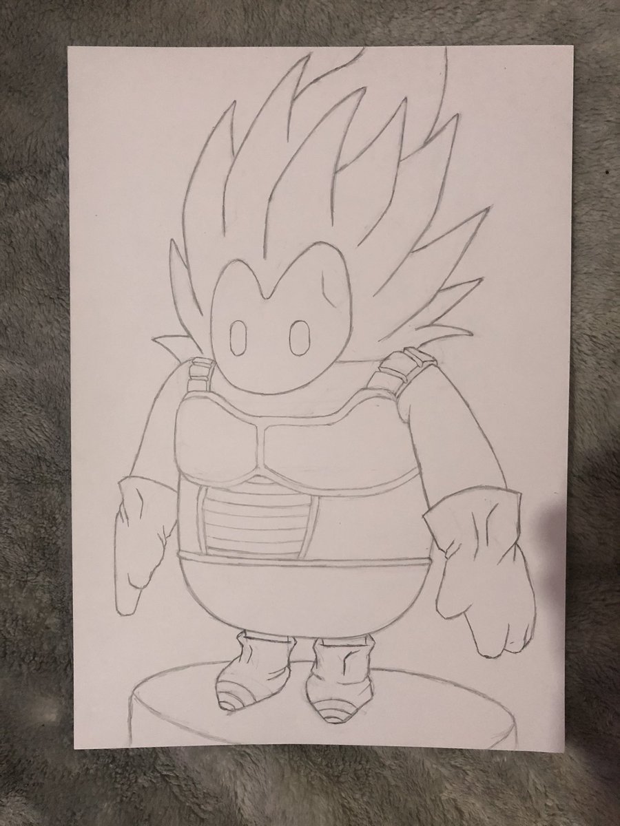 arkaith's tweet image. Rough sketch #fallguys #fallguysart #vegeta #dragonballz #fallguysxdbz