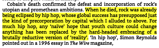 Ah yes, when hip hop defeated rock.A tragic moment in socialist history.The coroner, Simon Reynolds (featured on the left) pronounced it dead on the scene.
