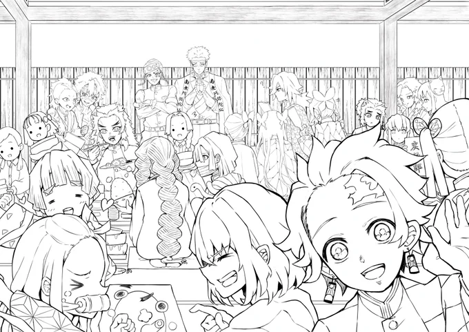 これは学童の子達へのお年賀
玄弥の傷描き忘れてたらしい😫
けど楽しそうに塗ってくれててなにより☺️ 