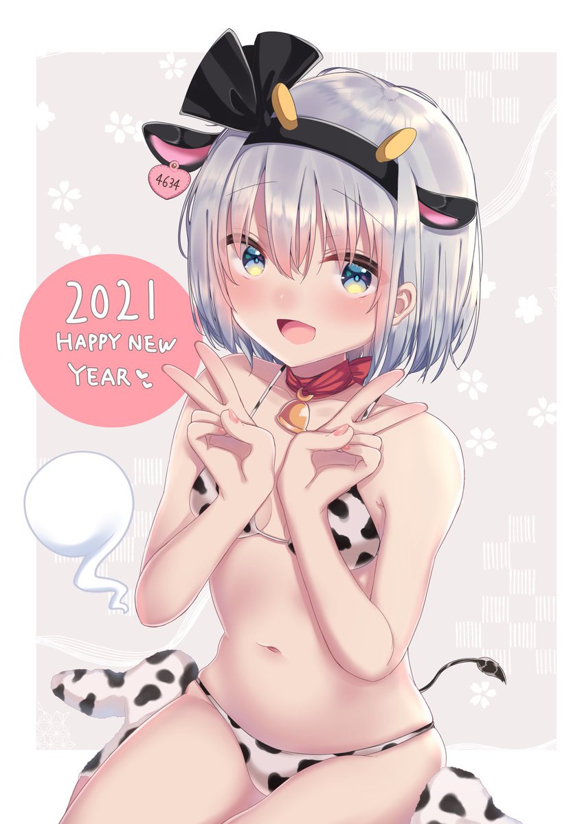 魂魄妖夢 ,半霊 「牛柄ビキニ妖夢ちゃんを描き初めました??
笑顔も好きですがやはり赤面顔が好きなの」|音羽@春例お08abのイラスト