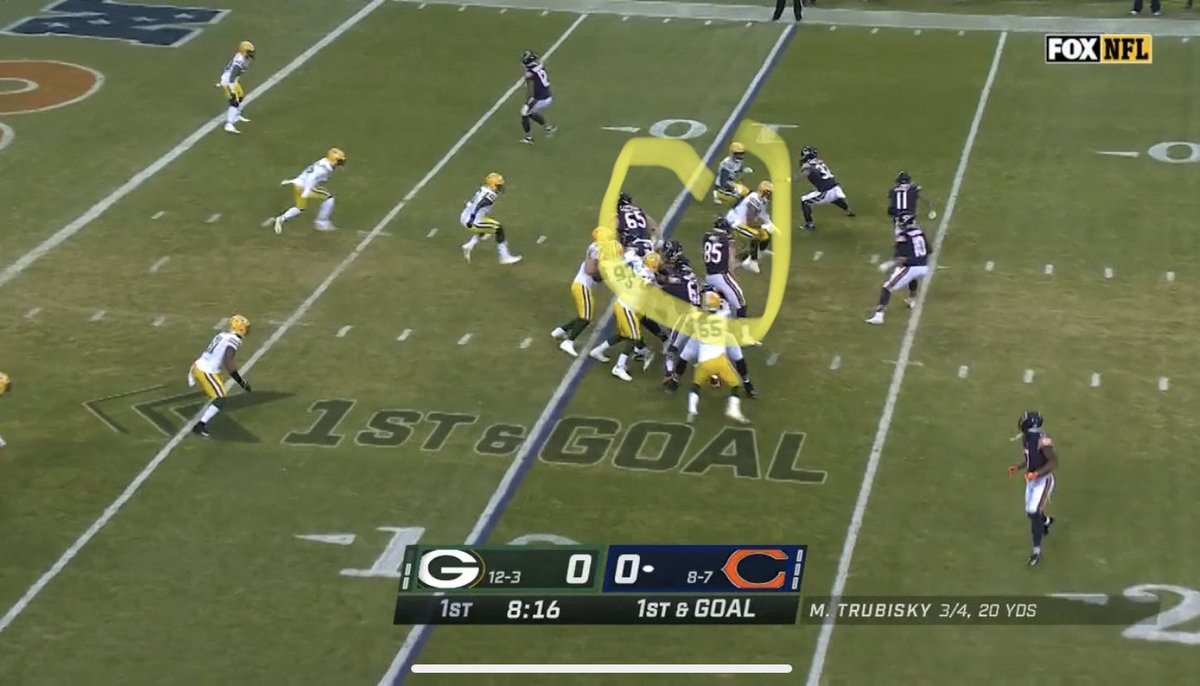 Next play is another negative ADOT as it’s a read toss to Kmet which almost scores. Terrible Trubisky checking down again I guess (it’s his only pass)