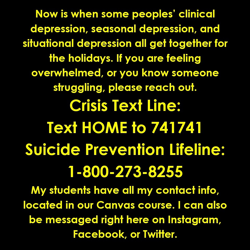 MrsJenkinsMath's tweet image. There is no shame in asking for help. Please reach out. There are people out there that care. I care. Don&apos;t leave anyone behind wondering what happened.
#mentalhealth #endthestigma #takecareofyourself #depression #anxiety #stress #suicidehotline #suicidehotline18002738255 #icare
