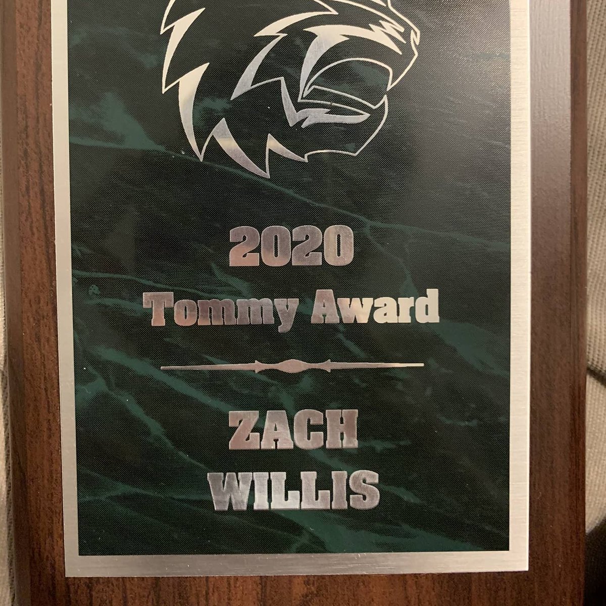 Congrats to Zach Willis for being the first ever recipient of the "Tommy" award for DHS football. Tommy is my younger brother and Zach is well deserving.  I'd love to explain the award in more depth but I'd do it no justice...you kinda just have to be around the DHS program