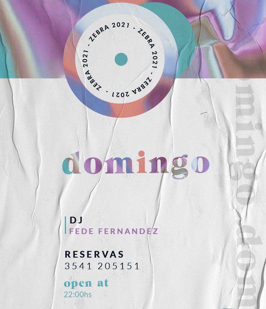 — D O M I N G O —
•|• Z E B R A•BAR  •|•

💠 RESERVA TU MESA
 AL  +54 3541 205151

💠OPEN DOORS: 22:00 A 3:00hs

🔺Dj FEDE FERNANDEZ

Te esperamos!!!