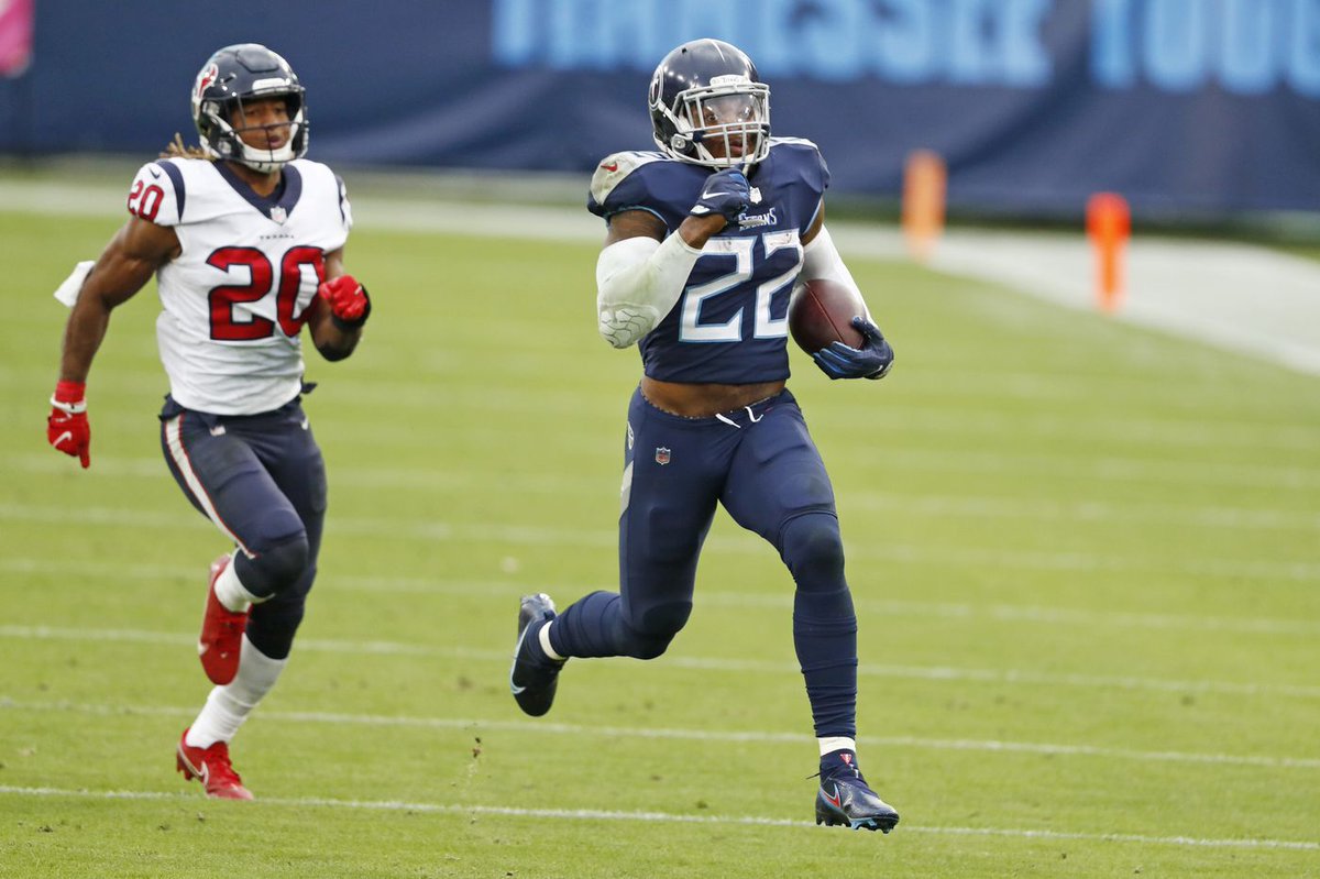 MySportsUpdate's tweet photo. He's done it: Derrick Henry just went over 2,000 yards rushing on the season, becoming the 8th player in NFL history to accomplish that feat. Henry joins Adrian Peterson, Chris Johnson, Jamal Lewis, Terrell Davis, Barry Sanders, Eric Dickerson and OJ Simpson in 2,000 yard club. https://t.co/1jyIMTjioY