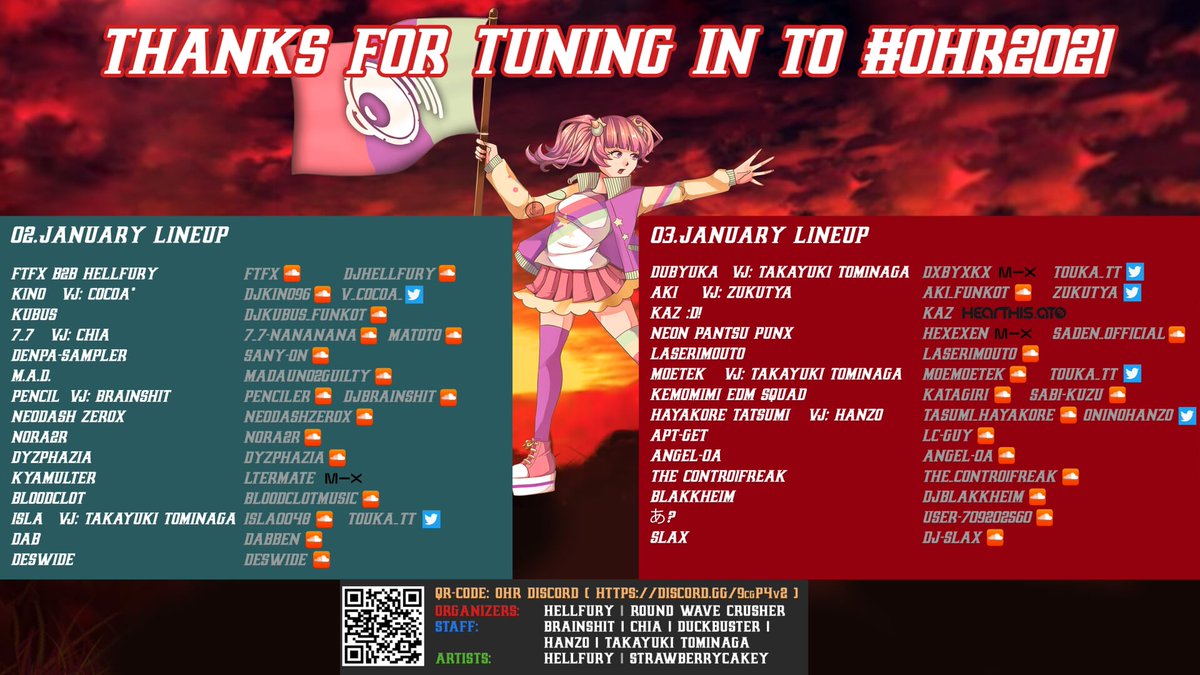 ohrparty's tweet photo. Thanks for tuning in to #OHR2021.
We hope you had a great time!
With each event, we aim to grow &amp; get better in delivering a better experience for you. 
Special thanks to the DJs, VJs, staff and listeners!

We hope to see you on another event.
Long live the revolution!

#OHR2021 https://t.co/NG3y0Tzw5W