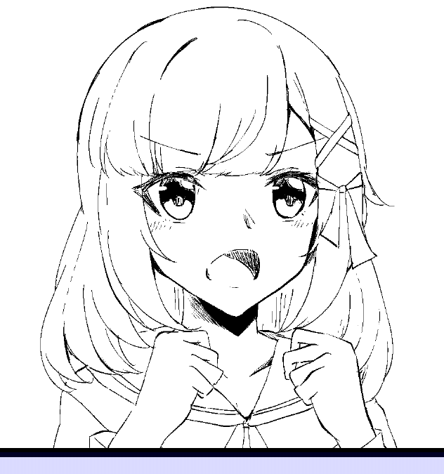 最近こういう表情の六石を描くことが多い 