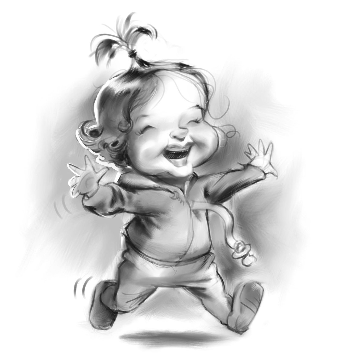 Crazy baby running around the apartment...!😂😂#sketch #infinitepainter #galaxynote8