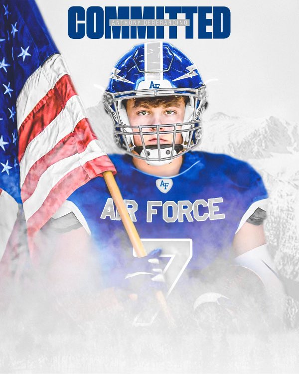 AnthonyDeBar3's tweet photo. Officially committed to the United States Air Force Academy!! I am honored to receive and accept this amazing opportunity!! @CoachTCalhoun @CoachAC3 @coachbenmiller @AFPatriotFB @TheChrisRubio @Coach_Casper @WorthGregory40 @CoachRipp2115 ✈️⚡️
#BoltBrotherhood #LetsFly https://t.co/R6uJ0rpuv3