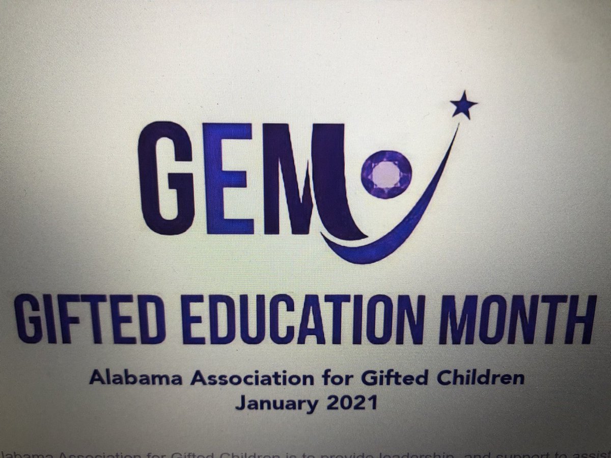 January is Gifted Education Month(GEM) in the state of Alabama. I am looking forward to working together with my ERD PACE students to raise awareness and promote GEM! Stay tuned for some great activities! #ALgifted <a href="/alabamagifted/">Alabama Gifted</a> <a href="/MCPSSGiftedEd/">MCPSS Gifted Ed</a> <a href="/DicksonTigers/">E.R. Dickson Tigers</a> @PrincipalERD