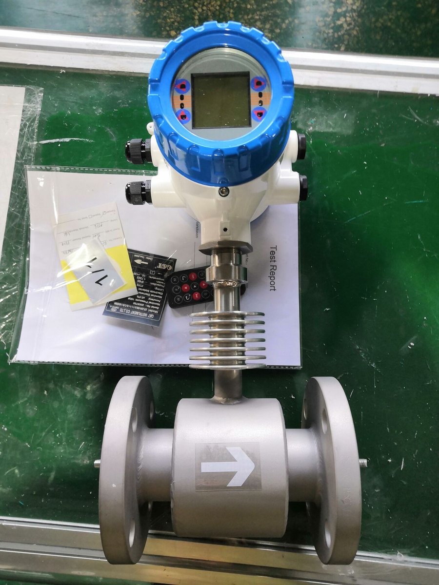 High temperature type magnetic flow meter for 120DegC  conductivity liquid