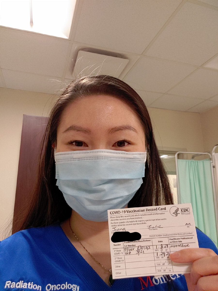 Obligatory vaccine selfie. Thank you <a href="/MontefioreNYC/">Montefiore Health System</a>! Huge shout out to all the staff who are here giving vaccines from 6:30 am to 11:45 pm