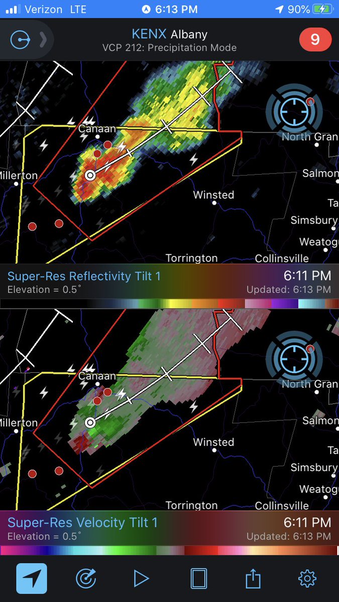 At approximately 6:13 PM the isolated storm was finally tornado warned as I moved in position for an intercept on one of the only east/west roads in the area