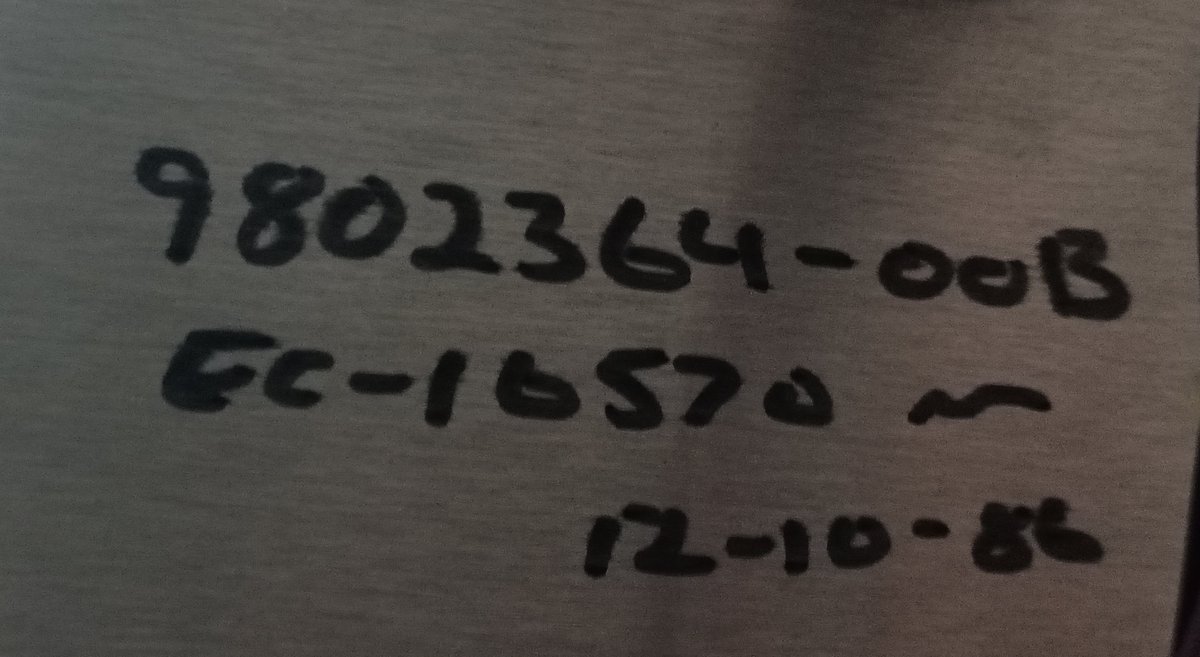 BTW, this is on the front panel.I was told "EC-16570" was the installation code, and probably also the password to the OS.12-10-86 is the install date, apparently.