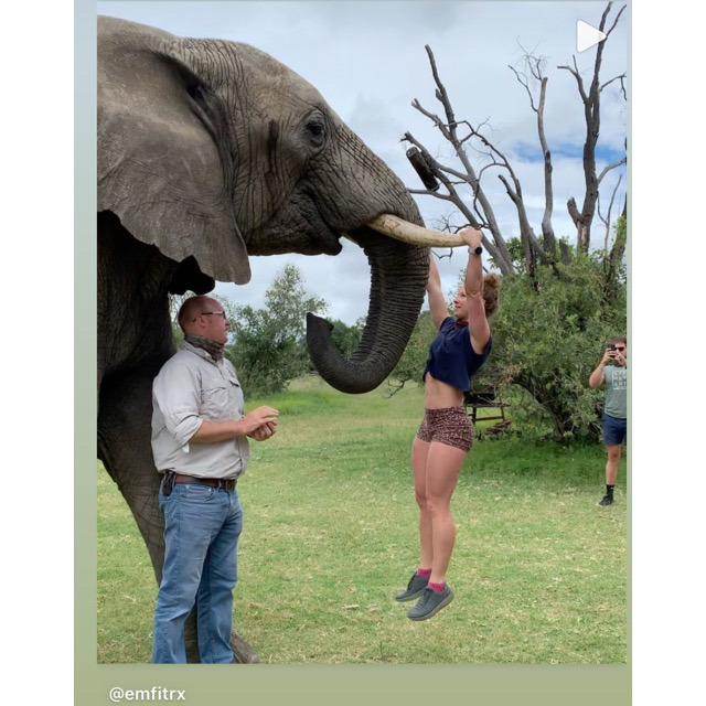 1. This is horrible...A South African woman named Emma Rogers went to an abusive, exploitative elephant park in SA called "Adventures with Elephants" and was allowed to do pull-ups on an elephant's tusksEmma's IG:  https://bit.ly/3b3Lzah&nbsp;Adventures IG:  https://bit.ly/3hFPJGK&nbsp;