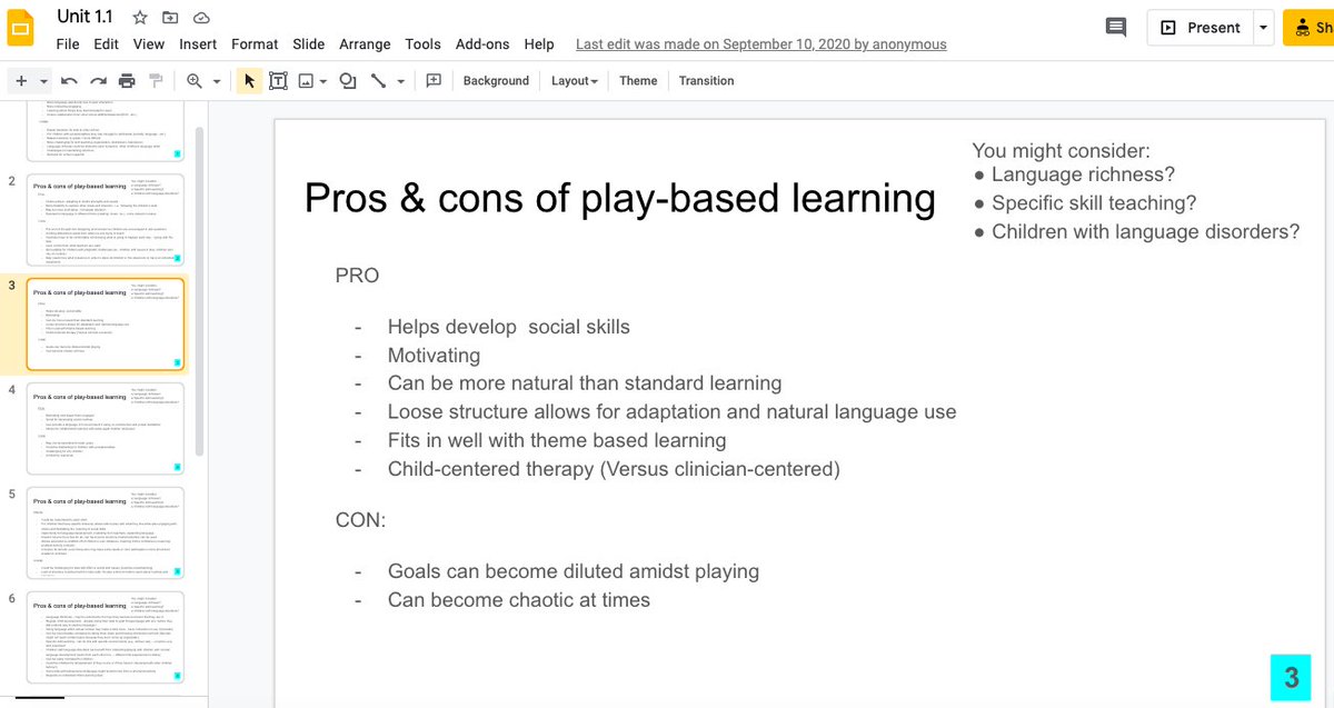 Google slides can be used for notes during small group discussions in breakout rooms. A single slide can be duplicated so that groups can make notes on slide corresponding to their breakout room number. In the main space, you can go through slides and add points as you discuss.