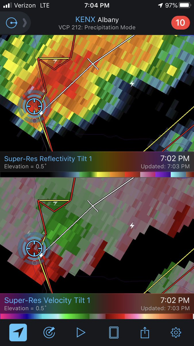 It was evident as the next few radar scans came in that the storm had rapidly intensified in strength and rotation literally right as it was moving over top of me, hence producing the tornado out of nowhere