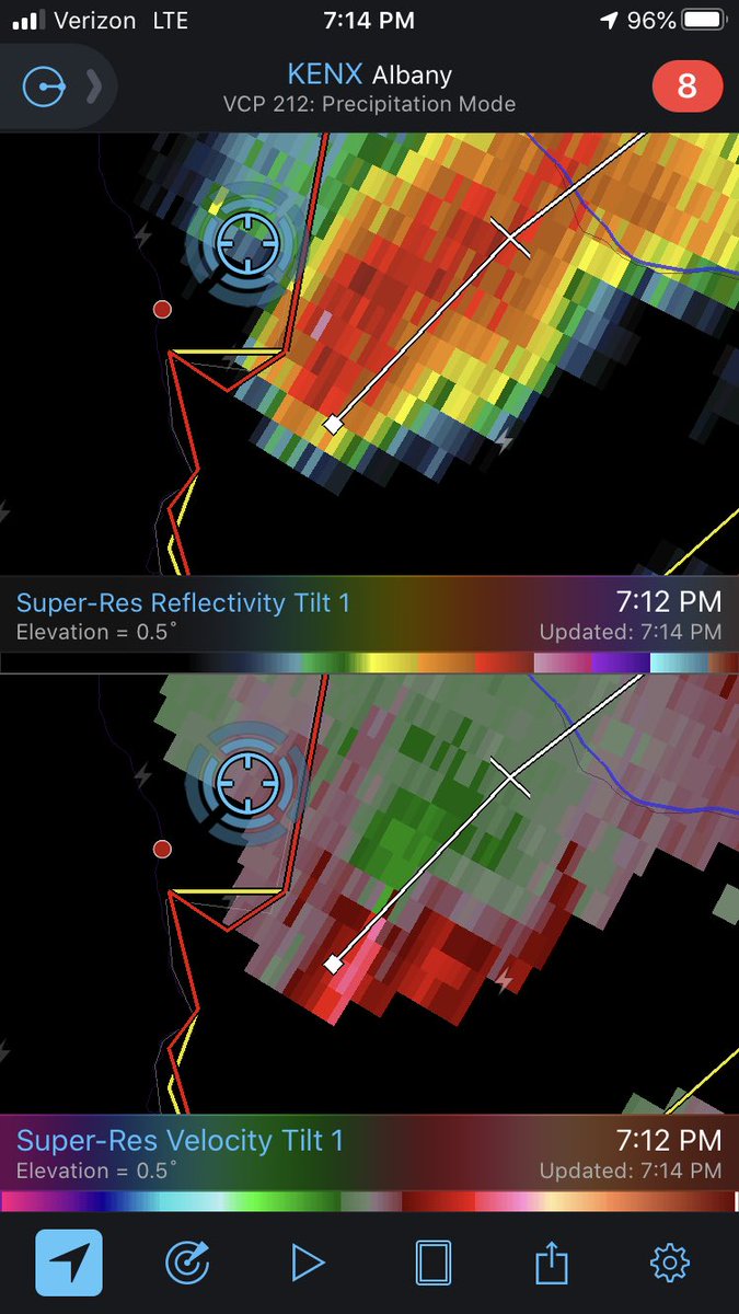 It was evident as the next few radar scans came in that the storm had rapidly intensified in strength and rotation literally right as it was moving over top of me, hence producing the tornado out of nowhere