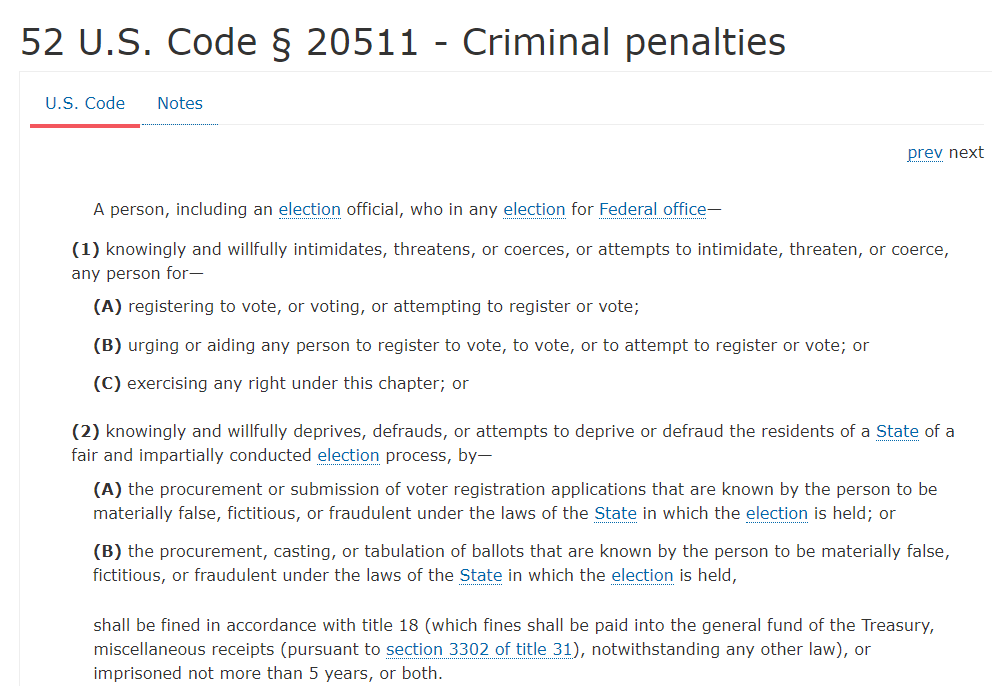 Here is the federal law in play