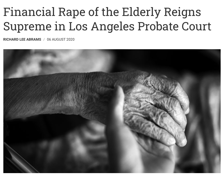 One article went so far as to call it "financial rape of the elderly" and used a case involving Reva Goetz as an example of how judges are using mediation firms to take advantage of the most vulnerable.  #FreeBritney