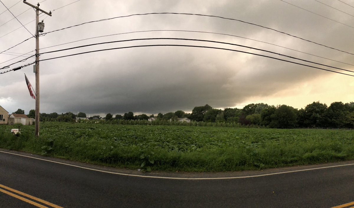 Although the storm was moving unusually slow, I was unable to catch up to it for another hour when it was near Amherst, MA. At this point it was no longer tornado warned although it was still rotating slightly and still had somewhat of a base. However this was it for the storm.