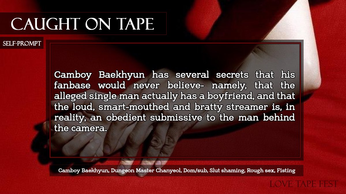 lovetapeficfest's tweet photo. 📷 DAY 10 💋

Caught on Tape

Self-prompt || 21,042 words

Tags: Camboy x Dungeon Master, Dom/sub, Fisting, Breathplay, Restraints

https://t.co/INX4ecbLCc https://t.co/VpYf2y98d5