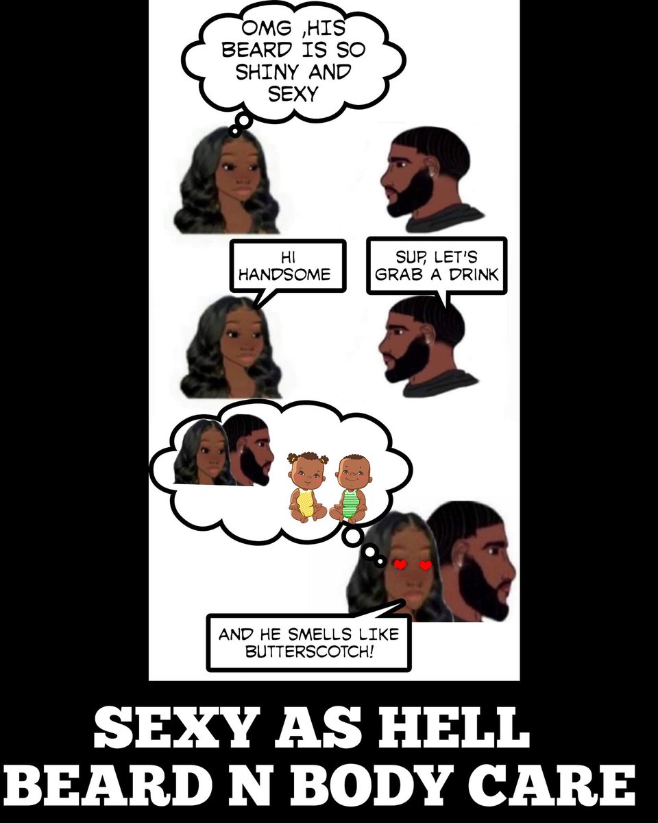 SAHBeardcare's tweet photo. When your BEARD N BODY is covered in her favorite scent, her imagination runs wild 
          SET INCLUDES 
Scented 
BEARD BUTTER
BEARD OIL 
BEARD SHAMPOO
BAE BODY BUTTER
BAE BODY SPRAY 
FREE SHIPPING
https://t.co/pXsY71CozM
#skincare #beardcare 
#beardbutter #bearded #BEARDTIPS https://t.co/kdkpmkuSIF