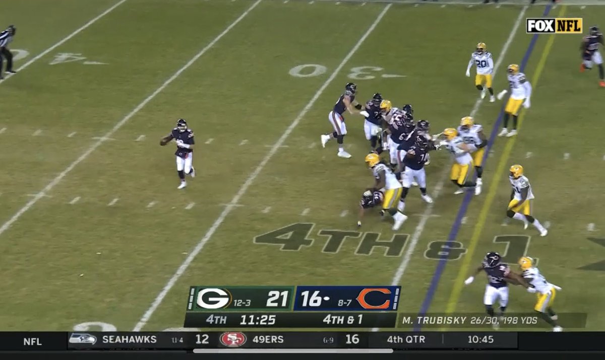 And so ends the game on this concept but w graham not running a rub and thus a dead play. Believe Mitch was 21-24 at one point, unsure what everyone wanted.  https://twitter.com/bshulkes/status/1343624201136181250
