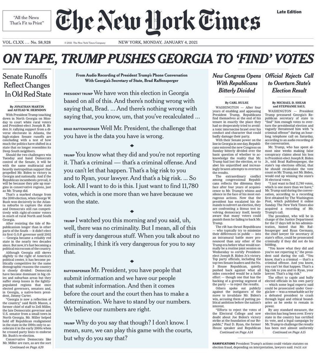 TheTNHoller's tweet image. Tomorrow’s NYT front page.