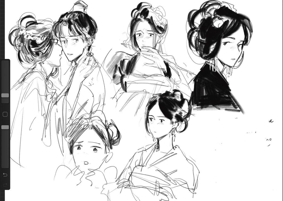 tonight's sketch dump featuring kingdom au ranwan (kinda) and qijing wives (though mostly jingnu) <3 