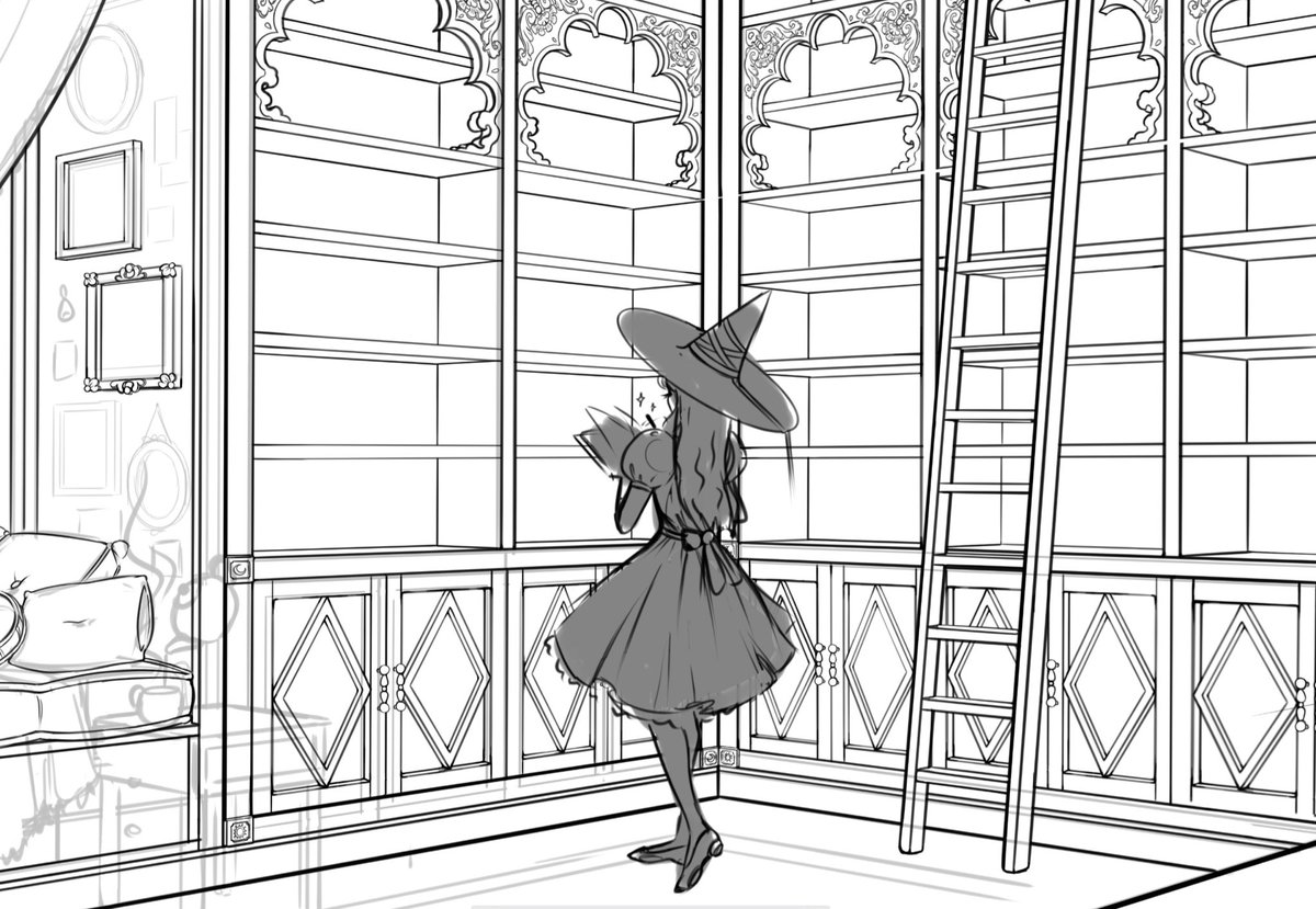 Have the base sorted, now filling the room, adding detail and cramming it w stuff 
