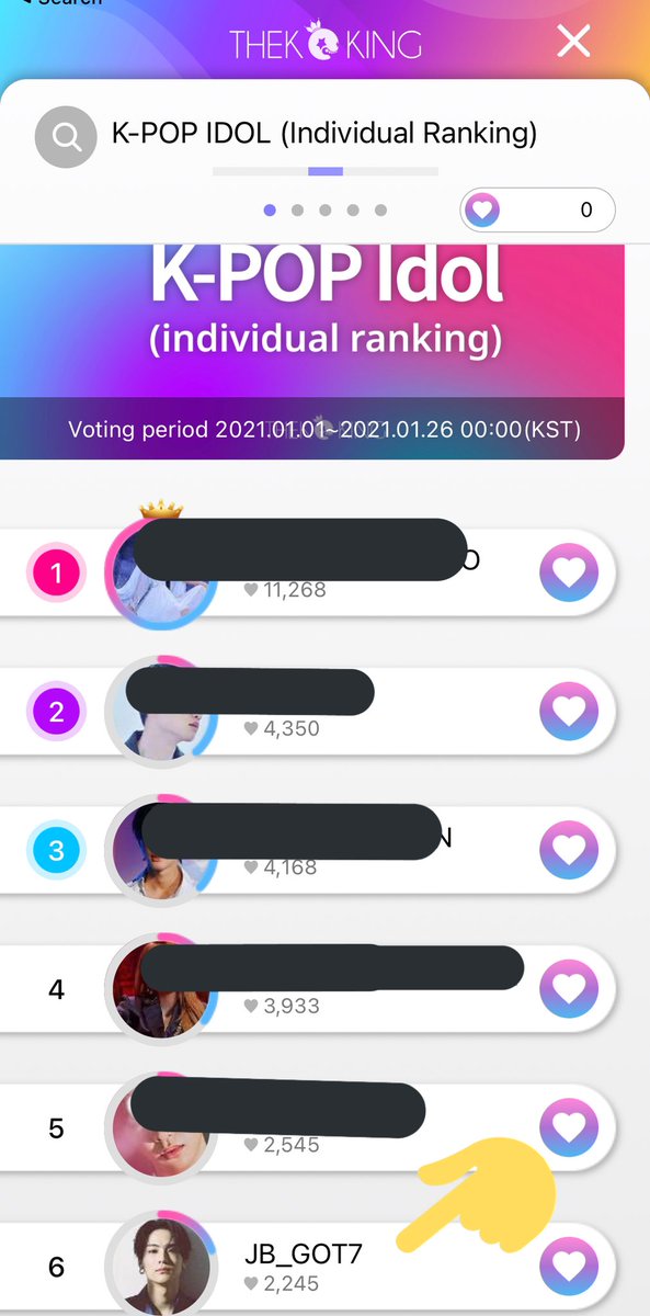 defdaily's tweet photo. [ #VotingforJB on Thekking ] 

K-POP IDOL (individual ranking)
⋆ 1st place reward: New York Times Square ad (7 days)
⋆Voting period: 1~26 January

Earn stars by watching ads and convert them to hearts to vote with!

#JB #제이비 #임재범 #Jaebeom
#GOT7 #갓세븐 @GOT7Official https://t.co/UKlySSdd5o