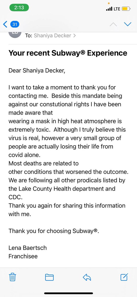 comebackshane's tweet image. Hey, @SUBWAY...when a cousin of mine asked why the employees at the Subway in Ronan, Montana were not wearing masks, this was the response she received. (reposted with permission)