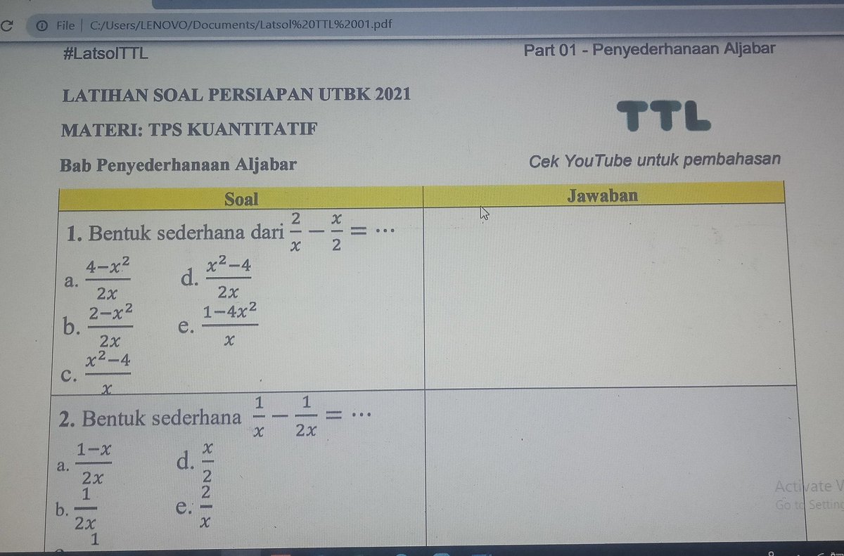 ttlindonesia's tweet photo. Bikin latsol-latsol yang bisa didownload dan dikerjain secara legal + dibahas sampe hari H utbk keknya boleh juga nih hehehe https://t.co/4DgYLWnd8t