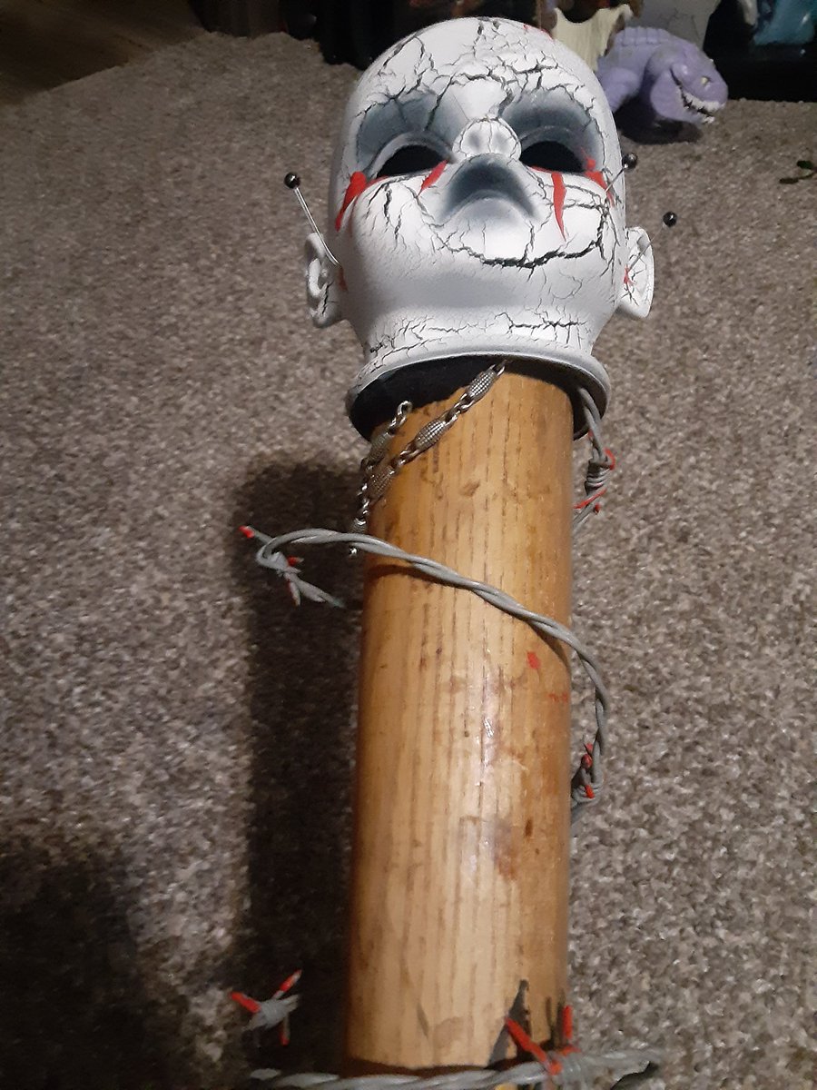 realm_mind's tweet photo. Custom crafted hand wrapped 100% real barbed wire bat in honor of .@dannydemanto and .@ICWNHB crew. I love making #deathmatch weapons.
#prowrestling #deathmatchwrestling #custommade #ViolentThoughts https://t.co/rb2CB2eVw9