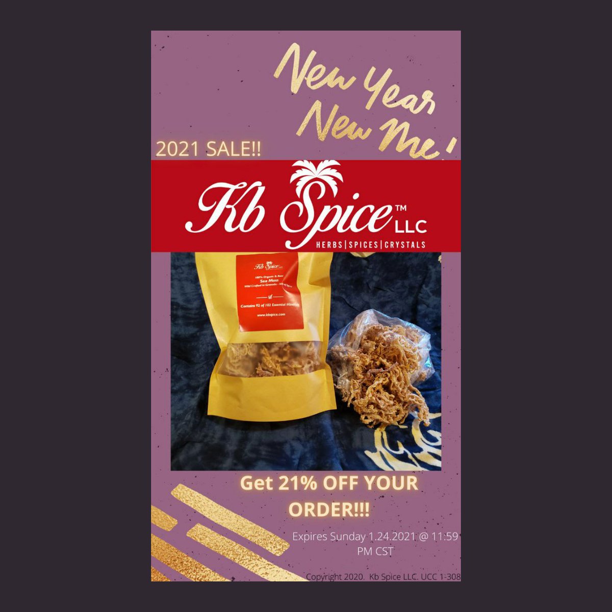 kbspicellc's tweet photo. Happy New Year!
21% off discount available now.
https://t.co/I5X4cSBipT
#KbSpiceWellness https://t.co/qKWhGgbwqY