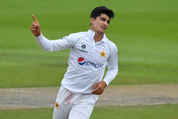 Naseem Shah Performances in Tests by innings:1st innings :    2nd innings :Overs : 152            46         Runs conceded : 551   157 Wkts taken : 7          13Best Figures : 2/92     5/31Average : 78.71        12.07