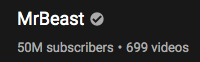 ghost96810810's tweet photo. @MrBeastYT AYEEEEE 699 VIDS https://t.co/DHYqNRaUHI
