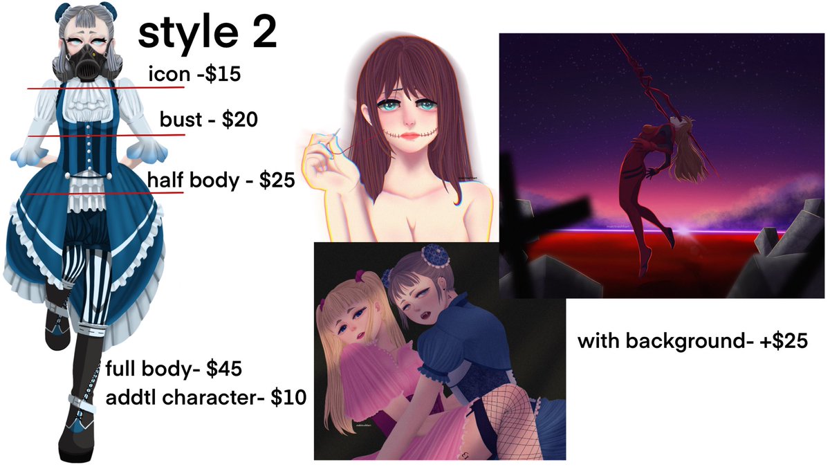 2021 commissions are now open! 

Rts, qrts, fleets are very much appreciated ❤️ I'm unable to work corporate in this pandemic because I'm immunocompromised. Please help me earn for my day-to-day living by choosing to commission me! No limited slots, with a quick turnaround ✨ 