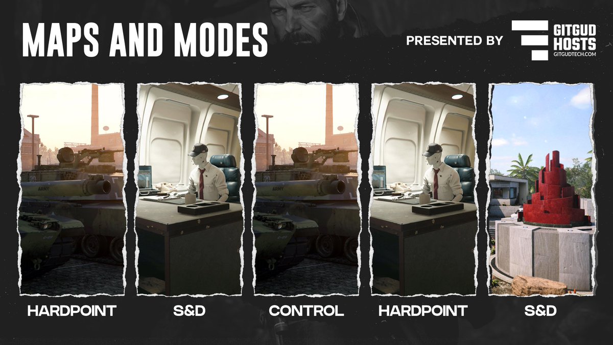 For tonight! We got you with the series layout Presented By <a href="/GitGudHosts/">GitGud Hosts</a> #SquadUp 

<a href="/WaverunnersGG/">Waverunners</a> 🆚 <a href="/PurgeNationGG/">Purge Nation</a> 
Starts 9:30 PM ET

Series:
Map 1: Garrison
Map 2: Checkmate
Map 3: Garrison
Map 4: Checkmate
Map 5: Raid

🎙️ <a href="/JayFlyTweets/">JayFlyT</a> 
🎙️ <a href="/BrettFX/">BrettFX</a> 
🎥@Heroiism7